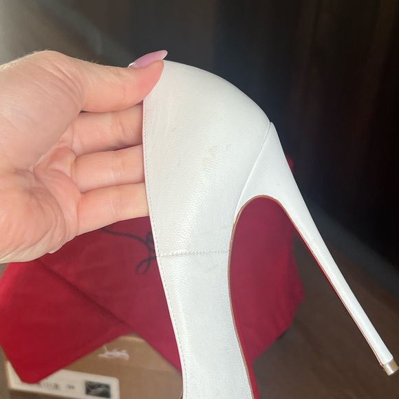 White Christian Louboutin Door Knock 120 Kid size 38 - Picture 10 of 12